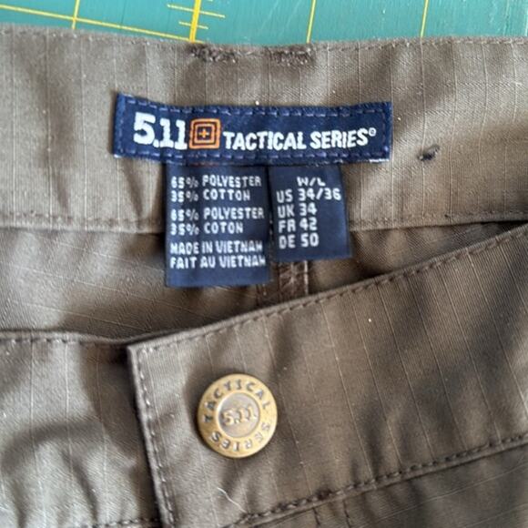 511 Tactical Series Men's Green Ripstop Cargo Pants sz 34/36 Double Knees #74273 - Picture 3 of 6
